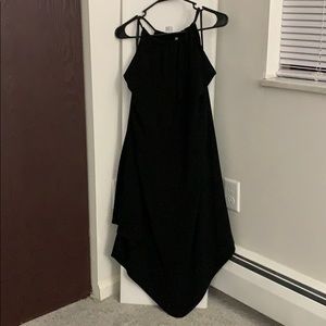 Calf Length Flowy Black Dress